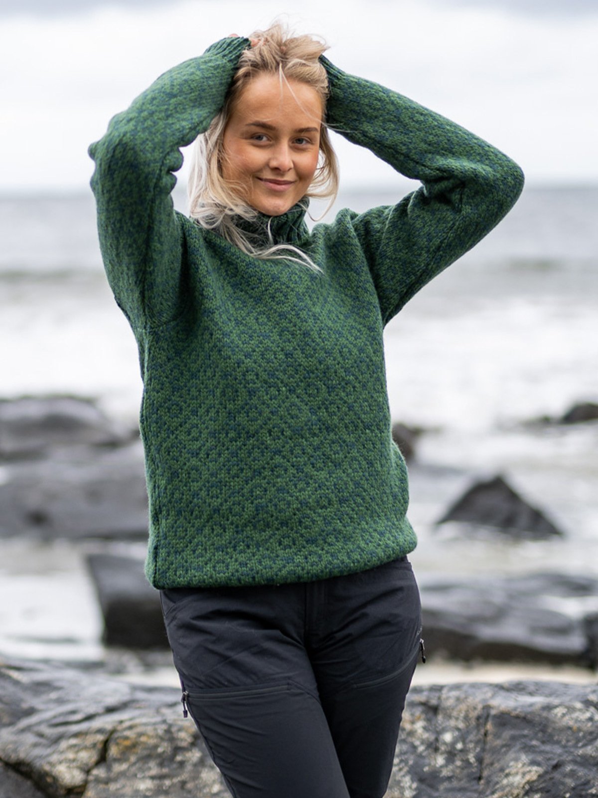 Devold Svalbard Sweater High Neck Forest/ wood