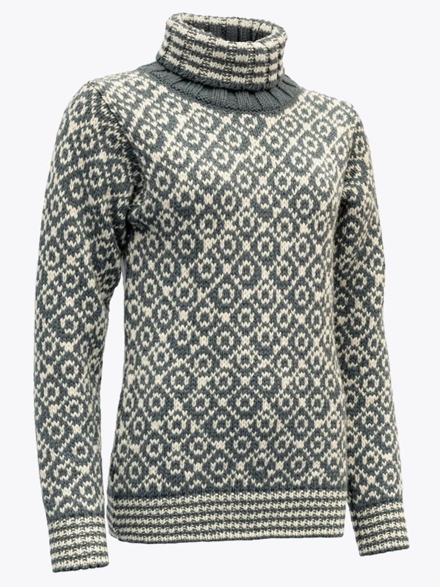 Devold Svalbard Sweater High Neck Turbulence/offwhite