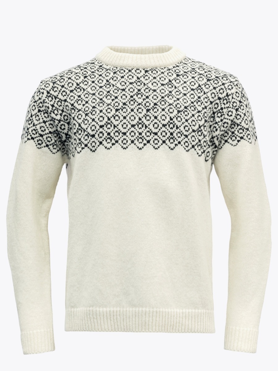 Devold Bjørnøya Sweater Crew Neck Offwhite/ Ink
