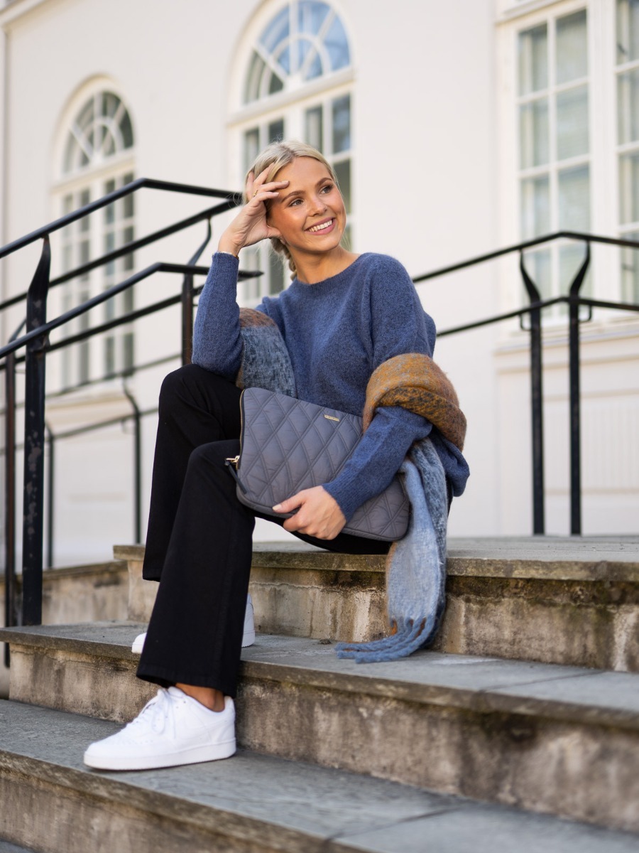 MSCH Copenhagen Femme Mohair O-Neck Pullover Grey Blue Melange