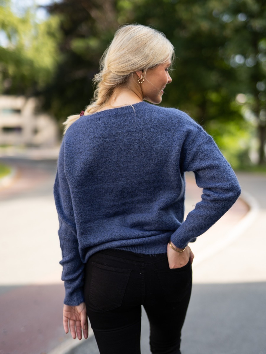 MSCH Copenhagen Femme Mohair O-Neck Pullover Grey Blue Melange