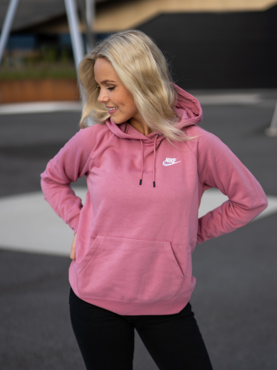 Nike Essential Hoodie Fleece Desert Berry/ White