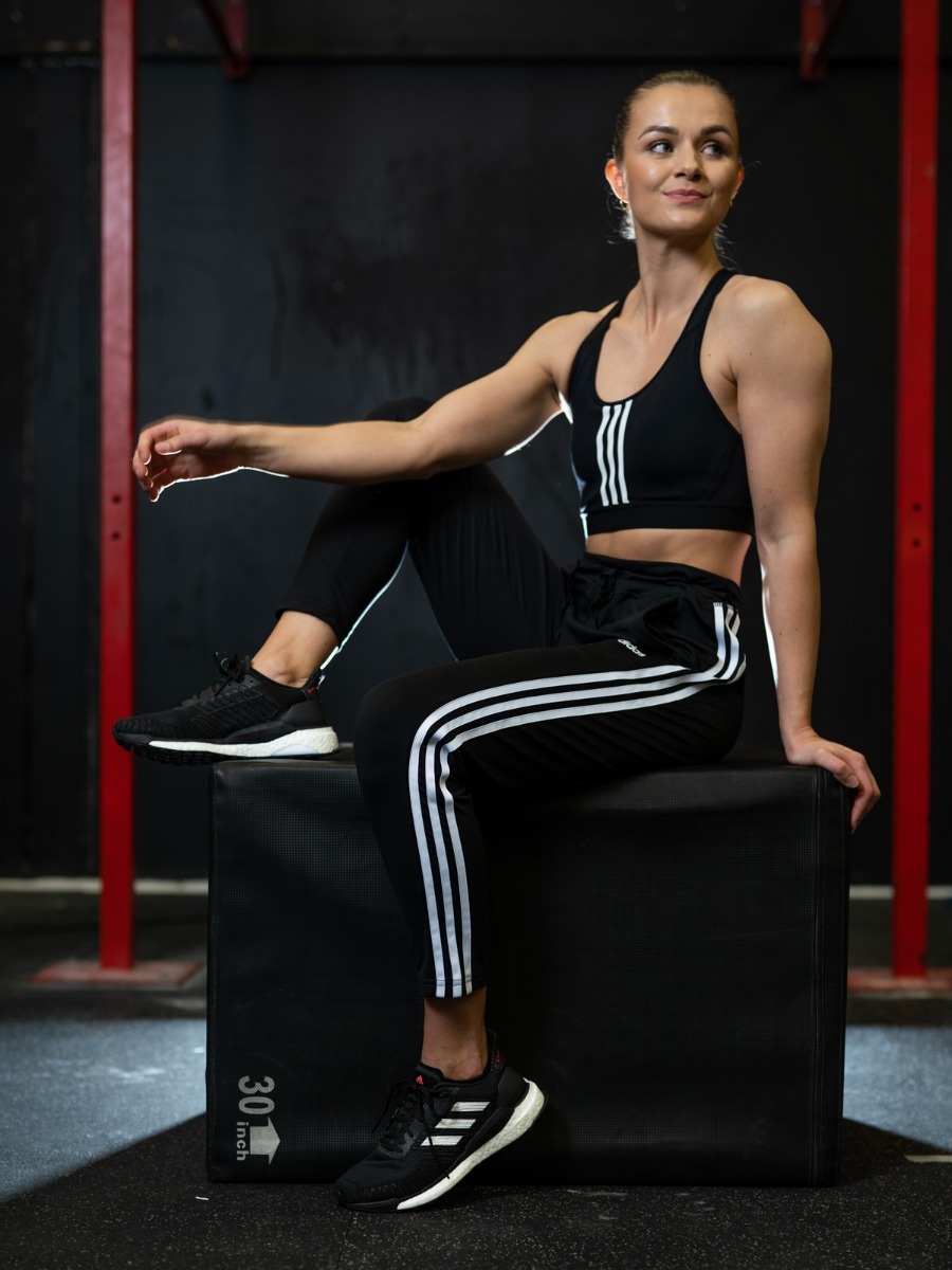 adidas Don't Rest Alphaskin 3 stripes Bra Black/ White