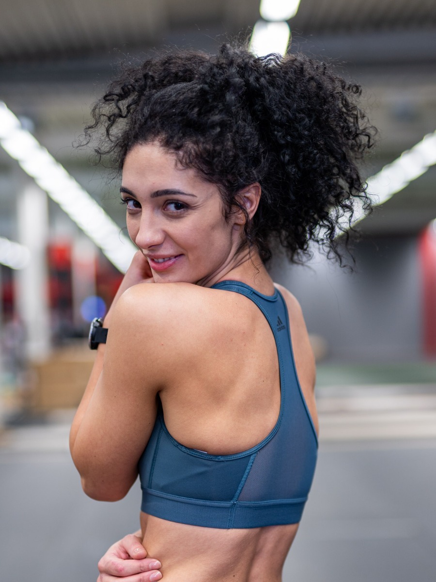 adidas Don't Rest Alphaskin 3 stripes Bra Legacy Blue