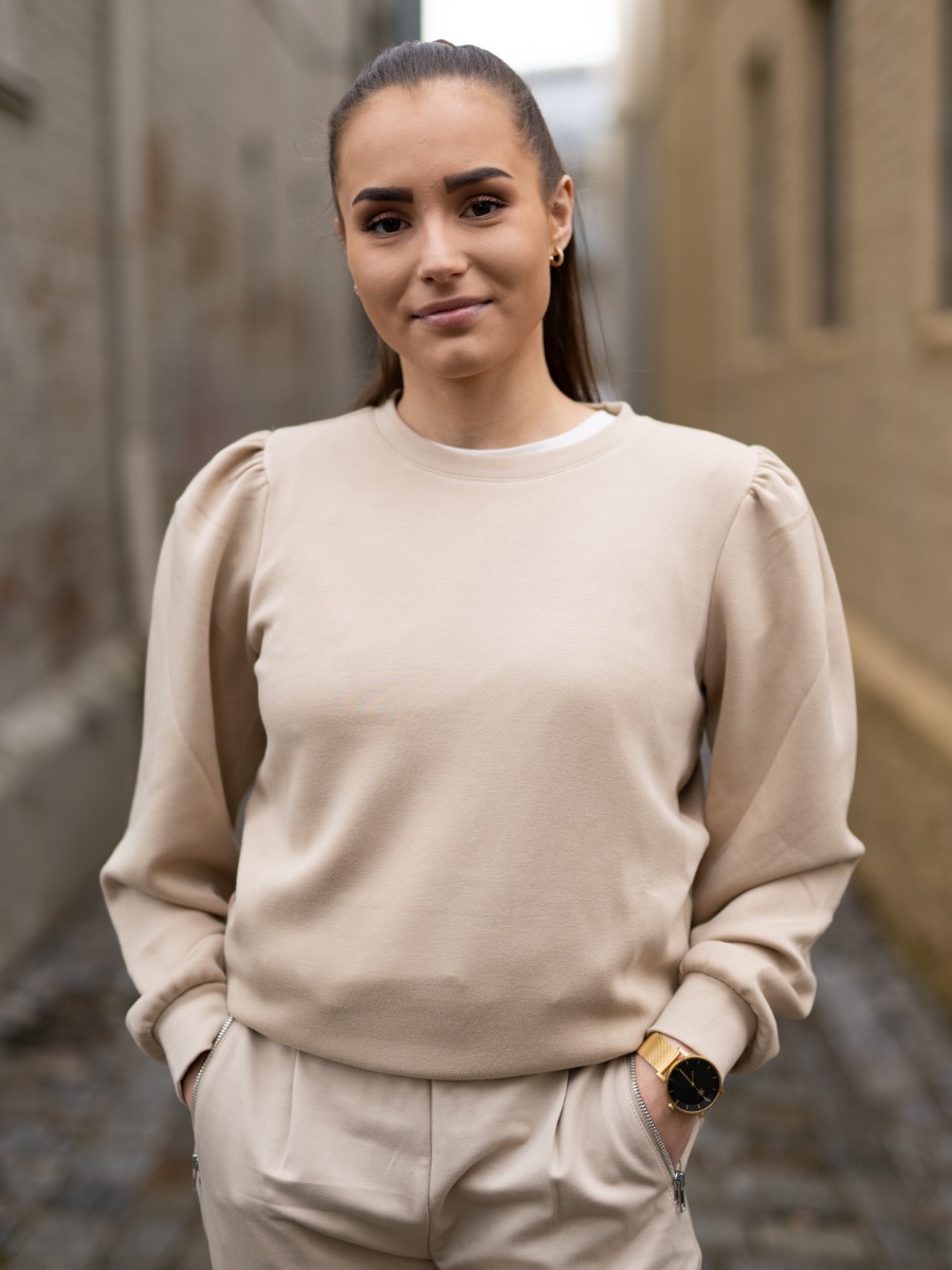 MSCH Copenhagen Ima Puff Sweatshirt White Pepper