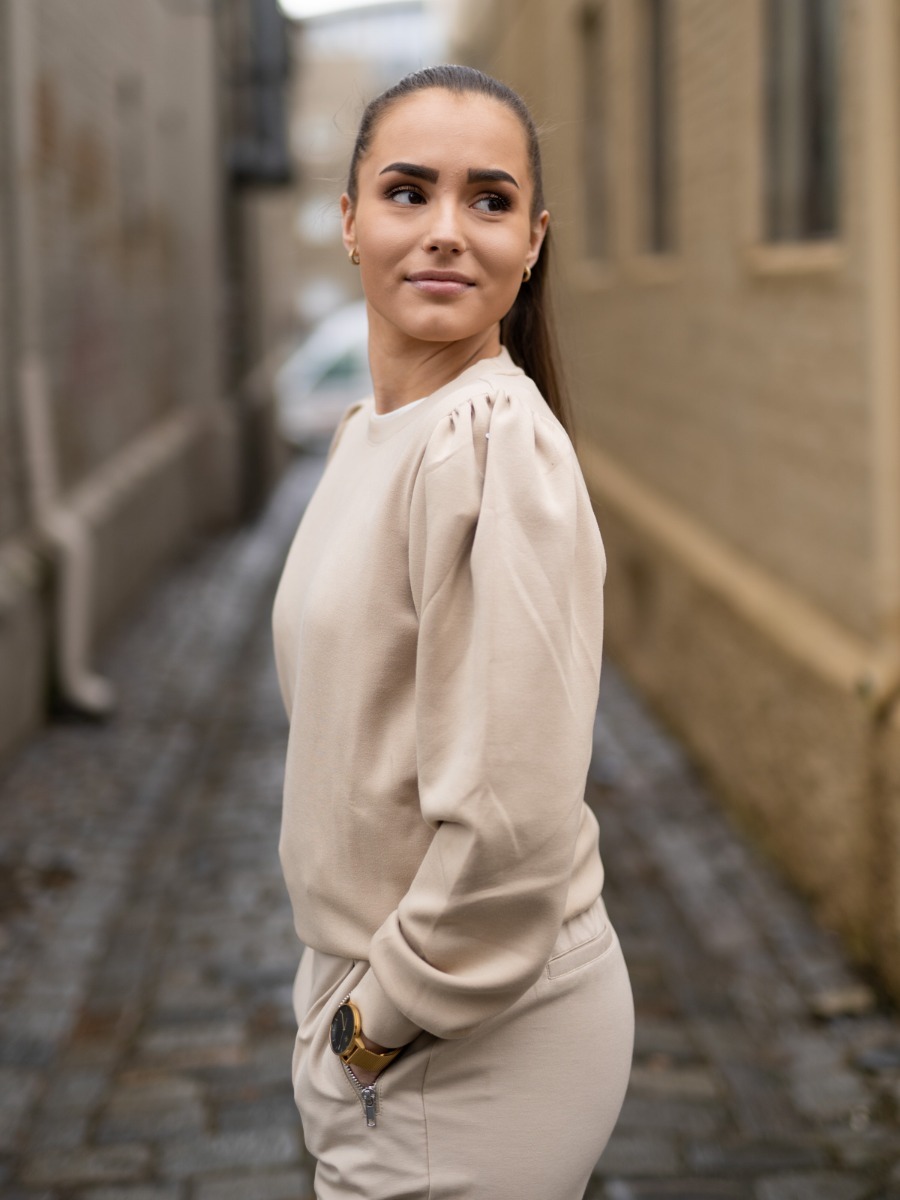 MSCH Copenhagen Ima Puff Sweatshirt White Pepper