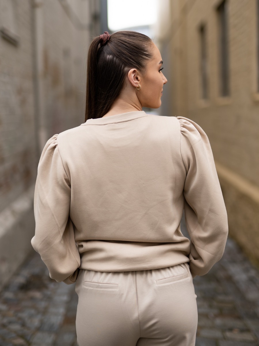 MSCH Copenhagen Ima Puff Sweatshirt White Pepper