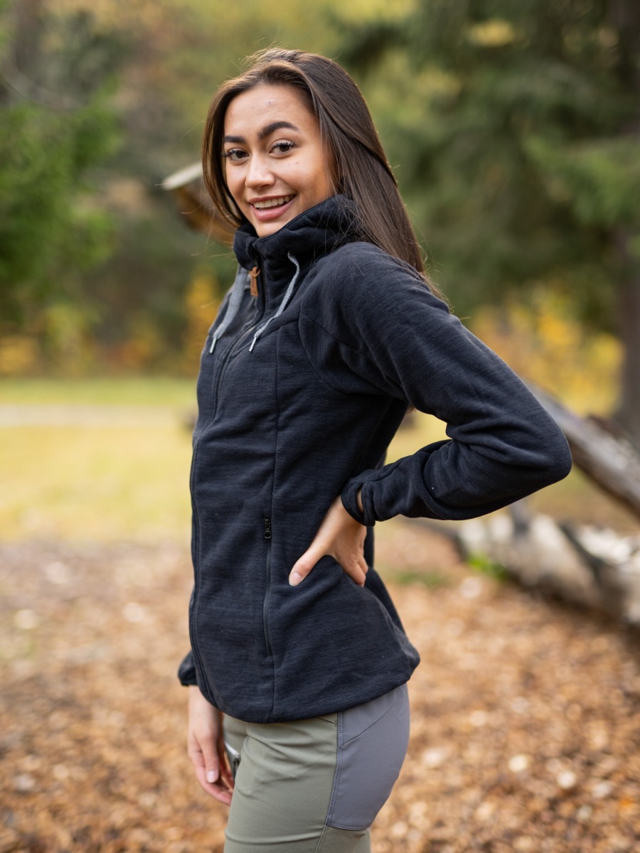 Bergans Hareid Fleece Jacket Black Melange / Solid Charcoal
