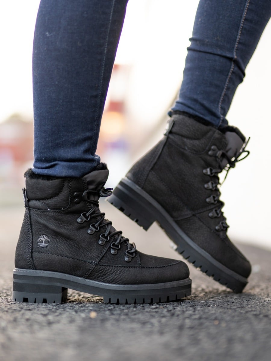 Timberland Courmayeur Hiker Fur Lined Black Nubuck