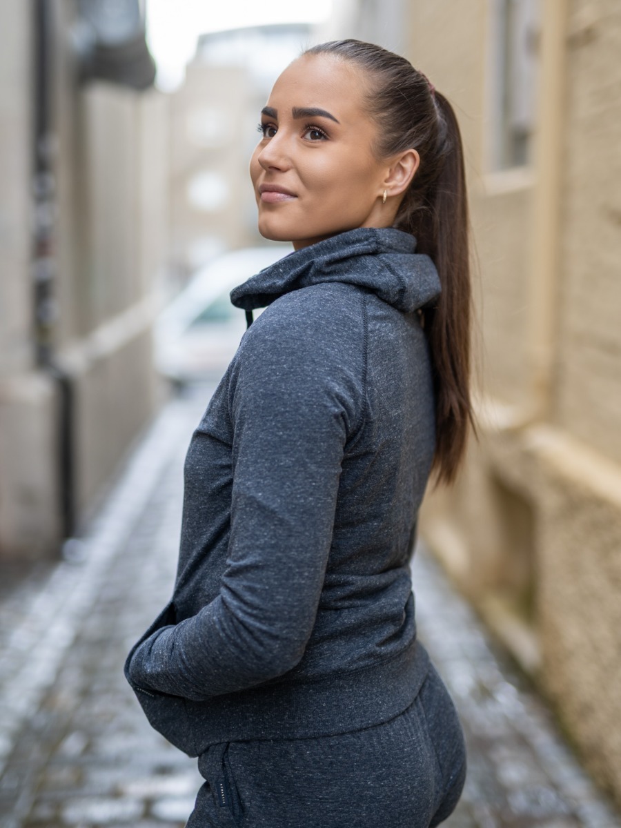 Athlecia Chestine Melange Sweat Hoody Dark Sapphire