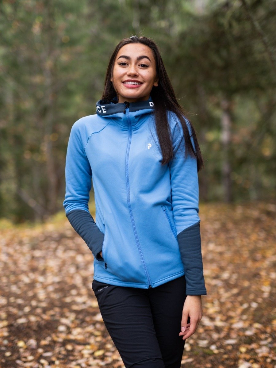 Peak Performance Rider Zip Hood Blue Elevation