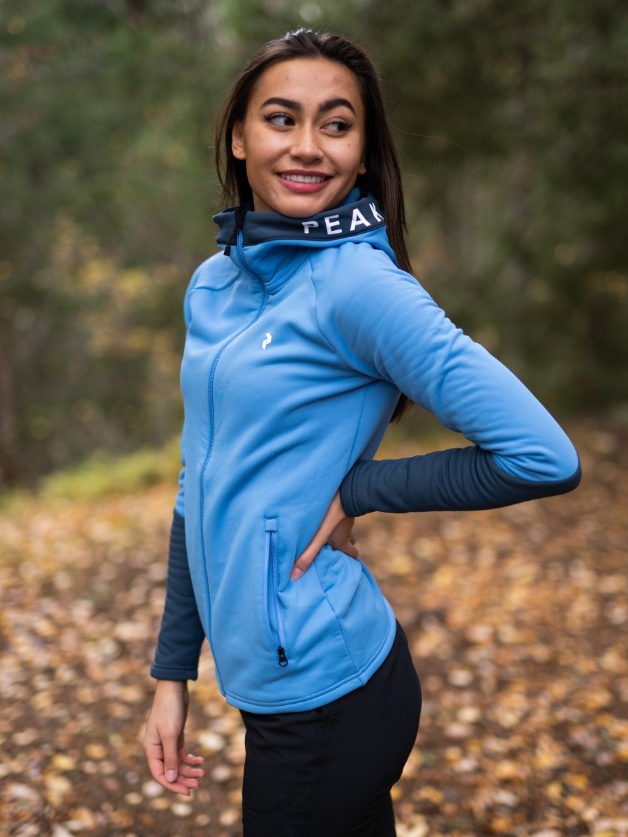 Peak Performance Rider Zip Hood Blue Elevation