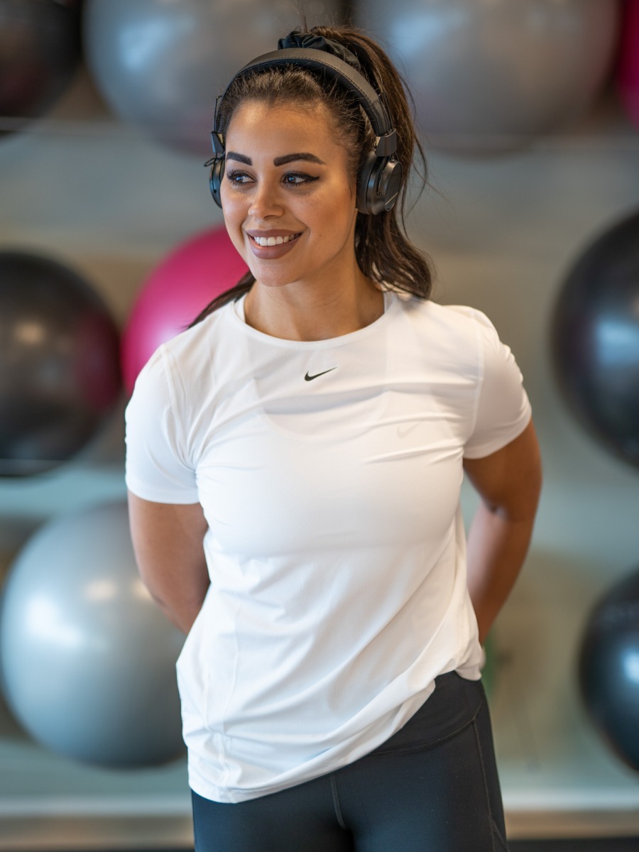 Nike Pro 365 Top Short Sleeve Essential White/ Black