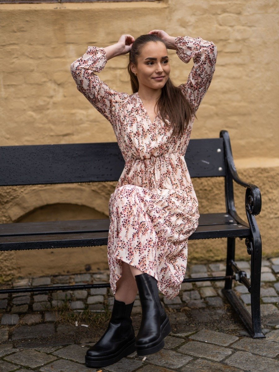 MSCH Copenhagen Camly Rikkelie Long Sleeve Dress Bellini Leaf