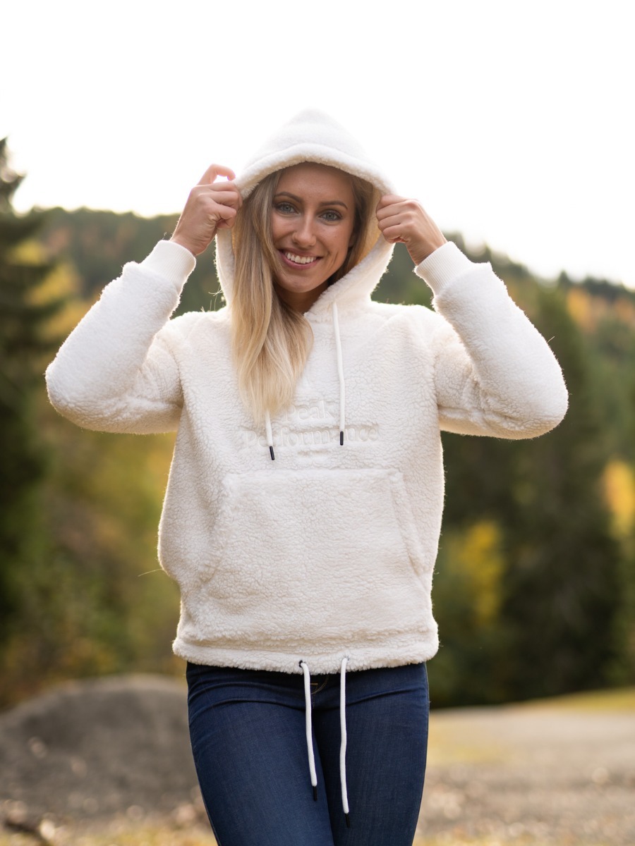 Peak Performance Original Pile Half Zip Hood White