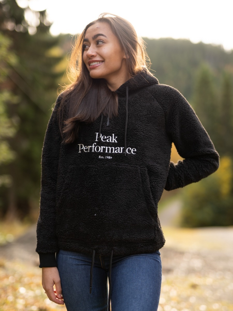 Peak Performance Original Pile Half Zip Hood Black