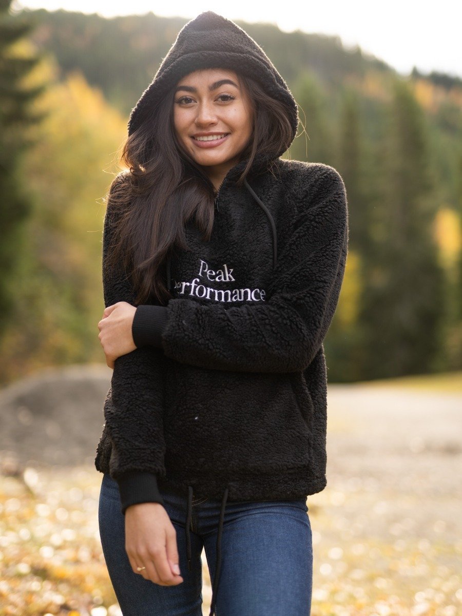 Peak Performance Original Pile Half Zip Hood Black
