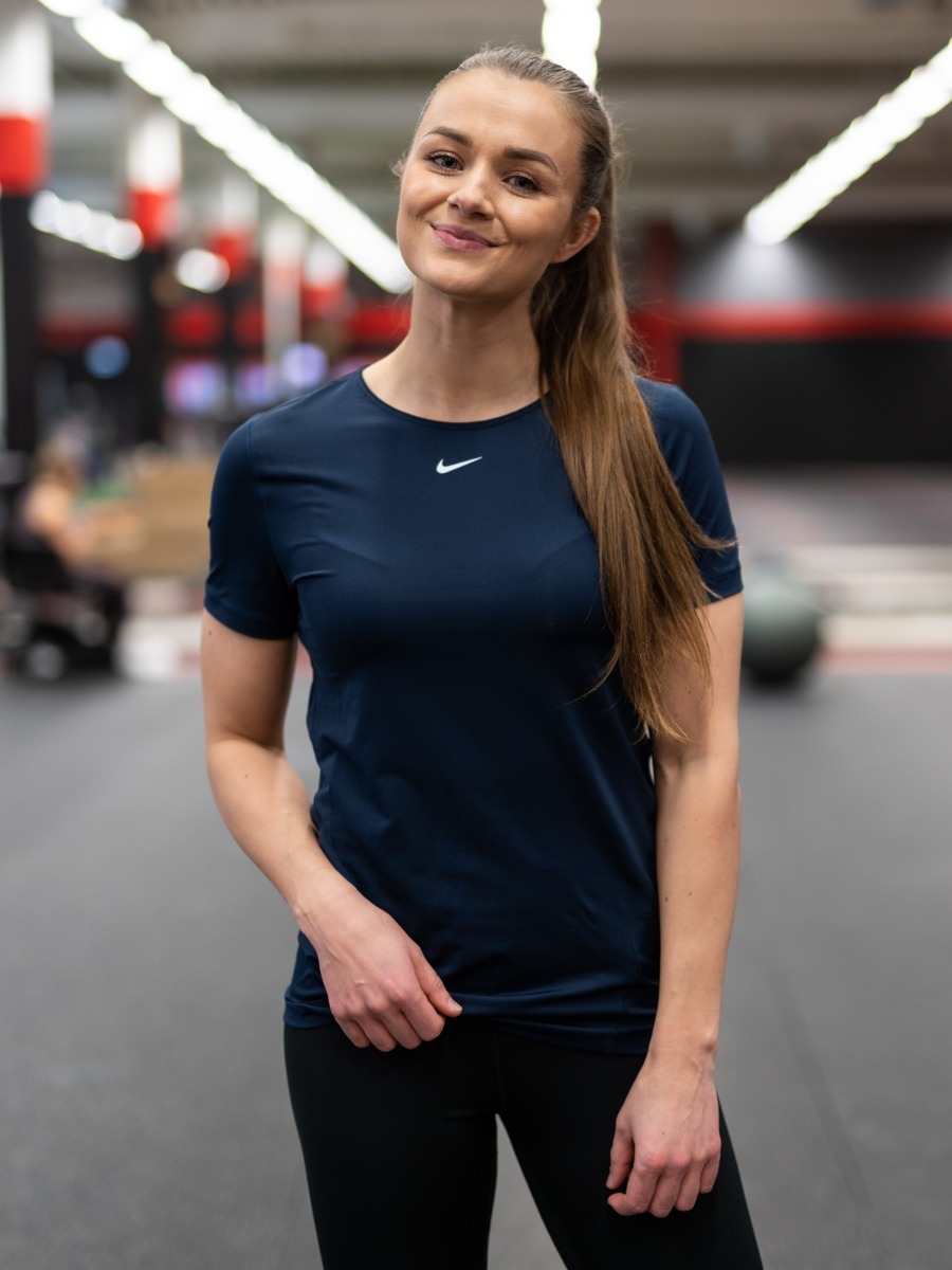 Nike Pro 365 Top Short Sleeve Essential Obsidian/ White