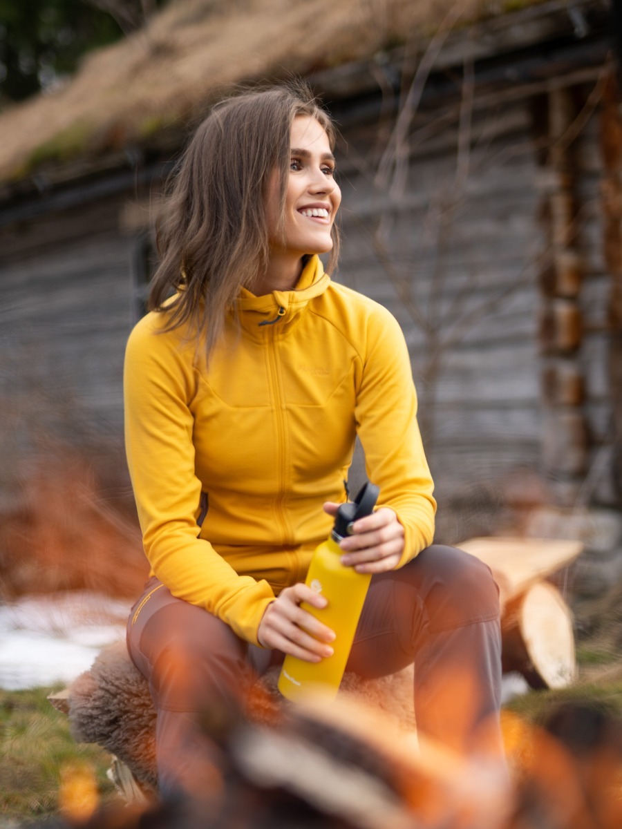 Bergans Cecilie Wool Hood Jacket Golden Yellow