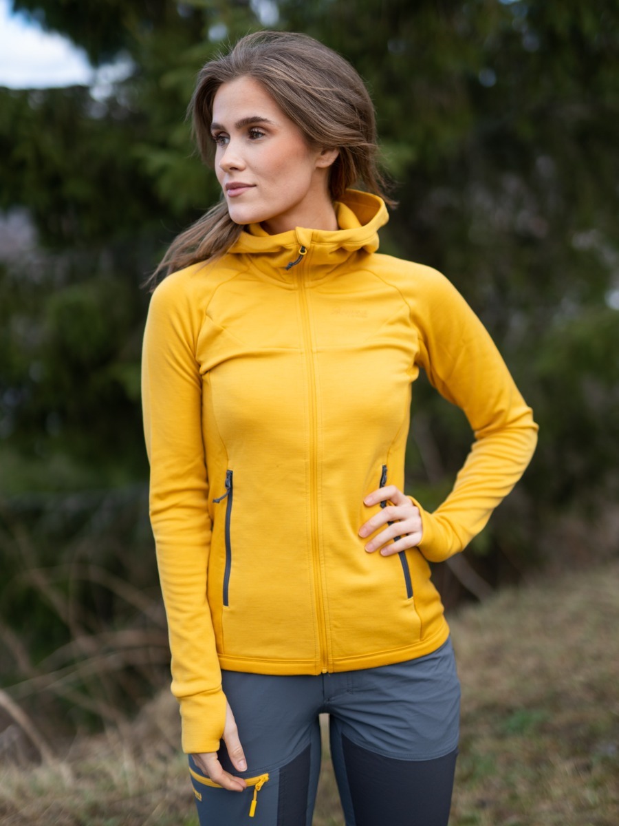 Bergans Cecilie Wool Hood Jacket Golden Yellow