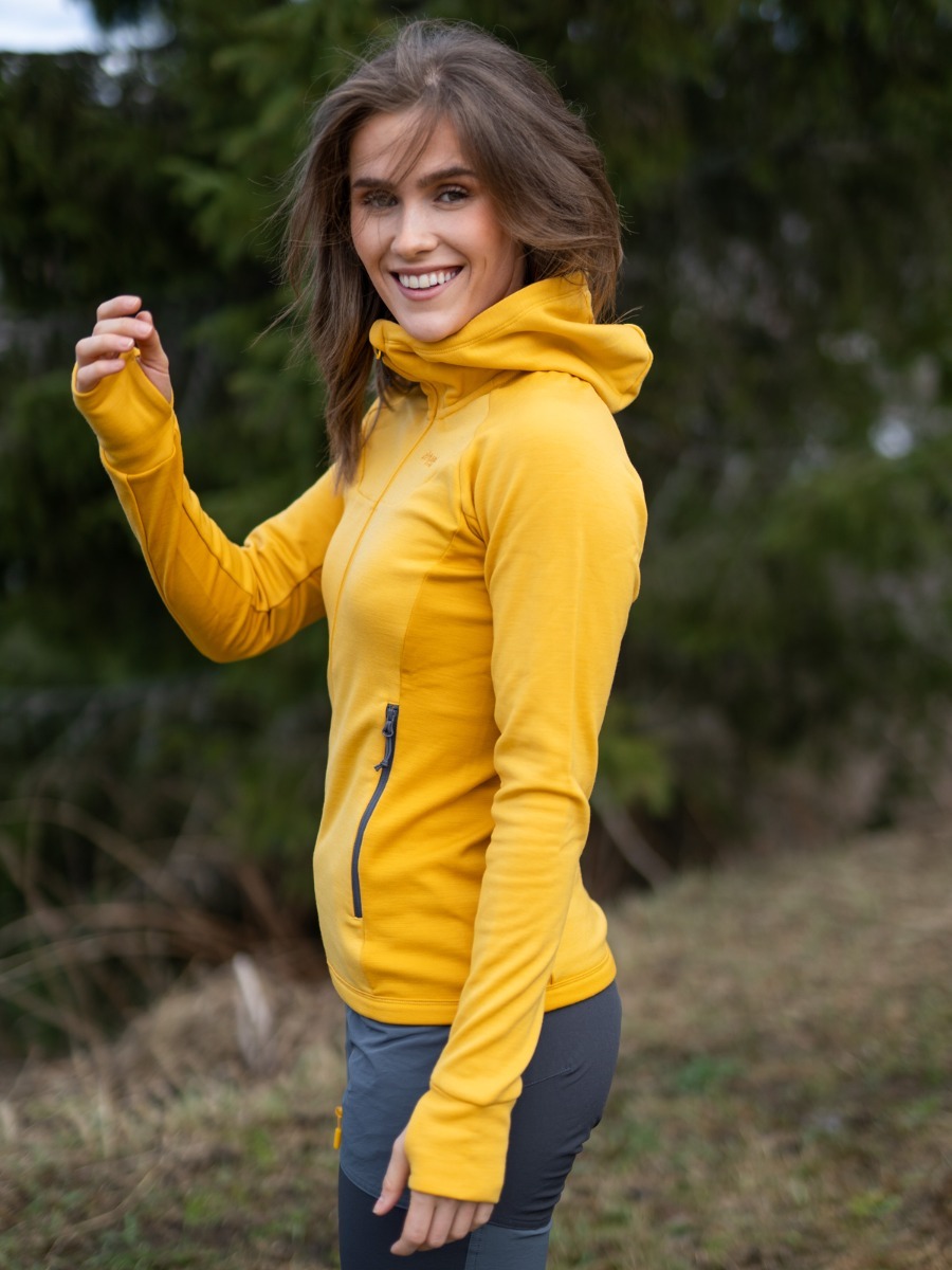 Bergans Cecilie Wool Hood Jacket Golden Yellow