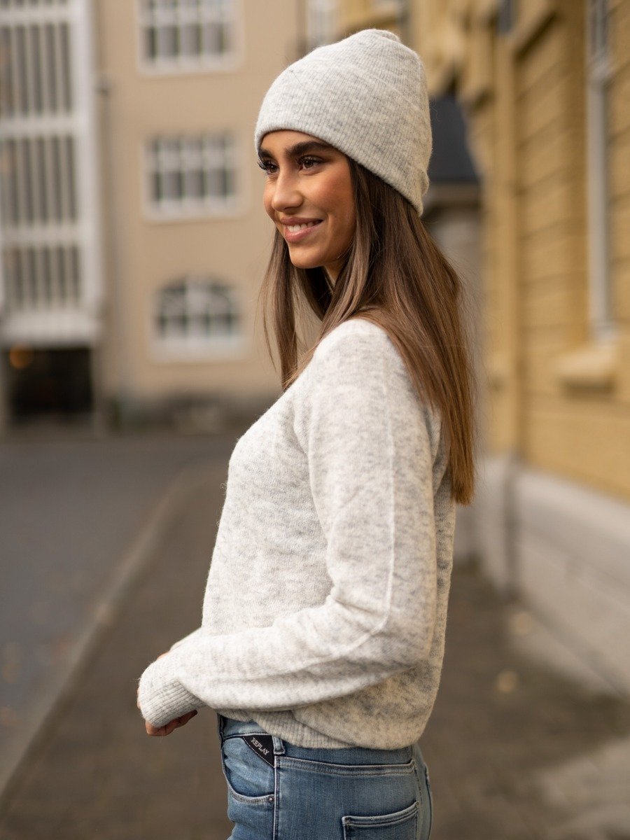 Urban Pioneers Nichelle Wool Sweater Light Grey Melange