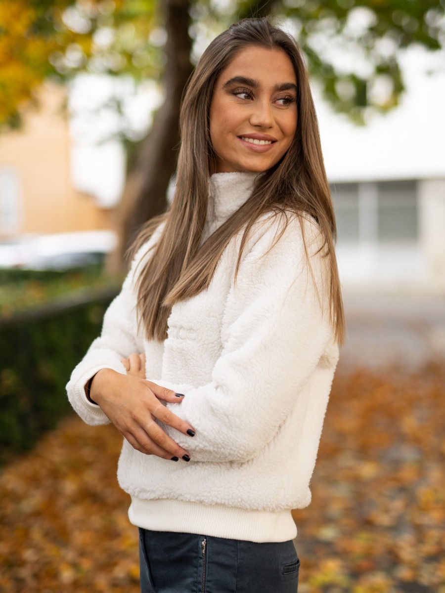 Peak Performance Pile Zip Turtleneck White