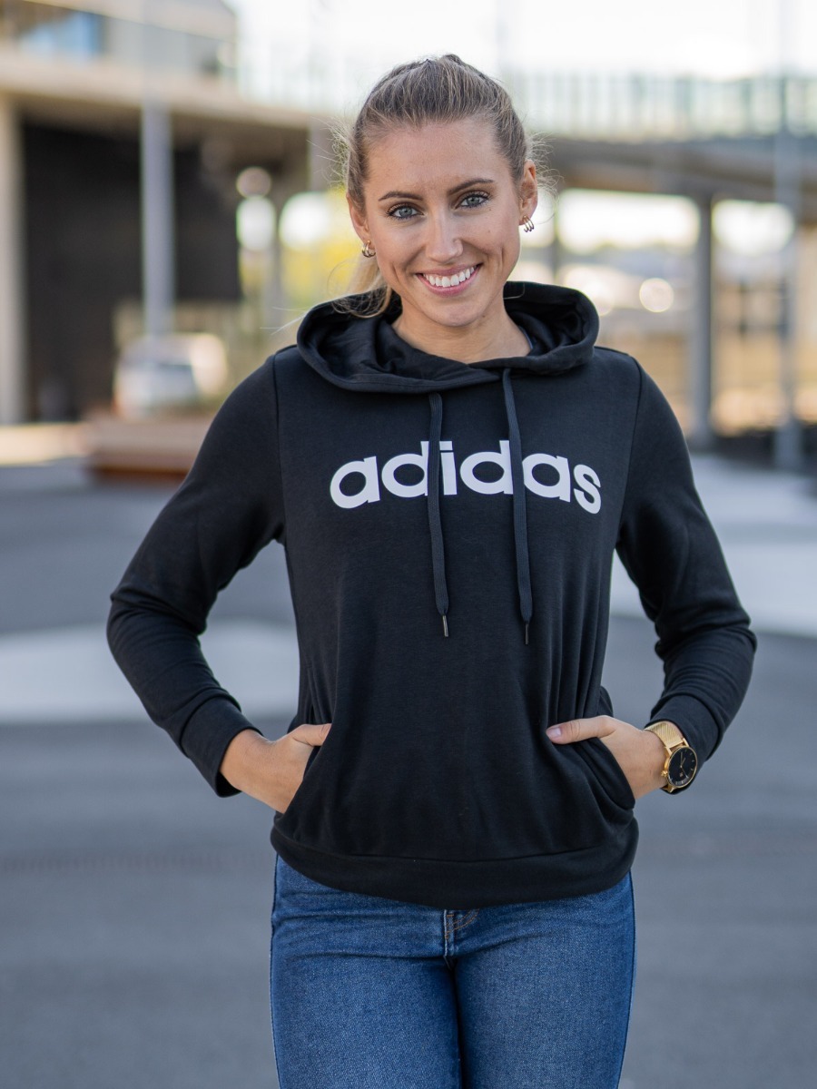 adidas Bluza Linear Hoodie Black/ White