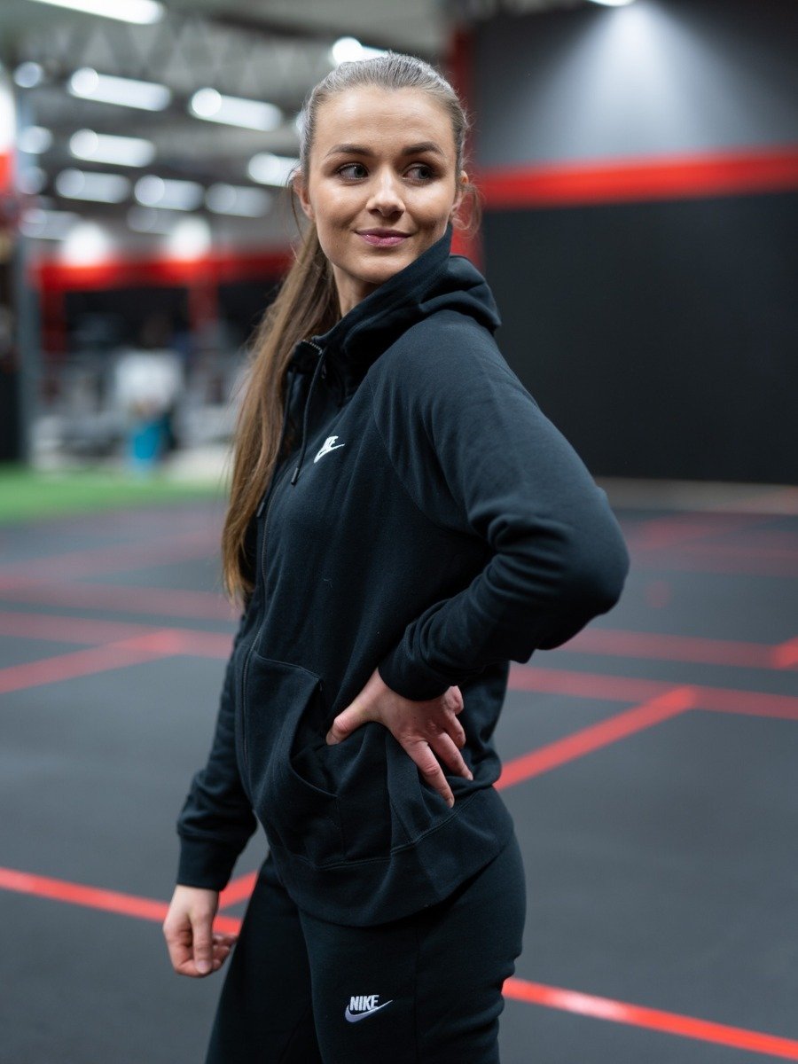 Nike Essential Fleece Full Zip Hoodie Black/ White