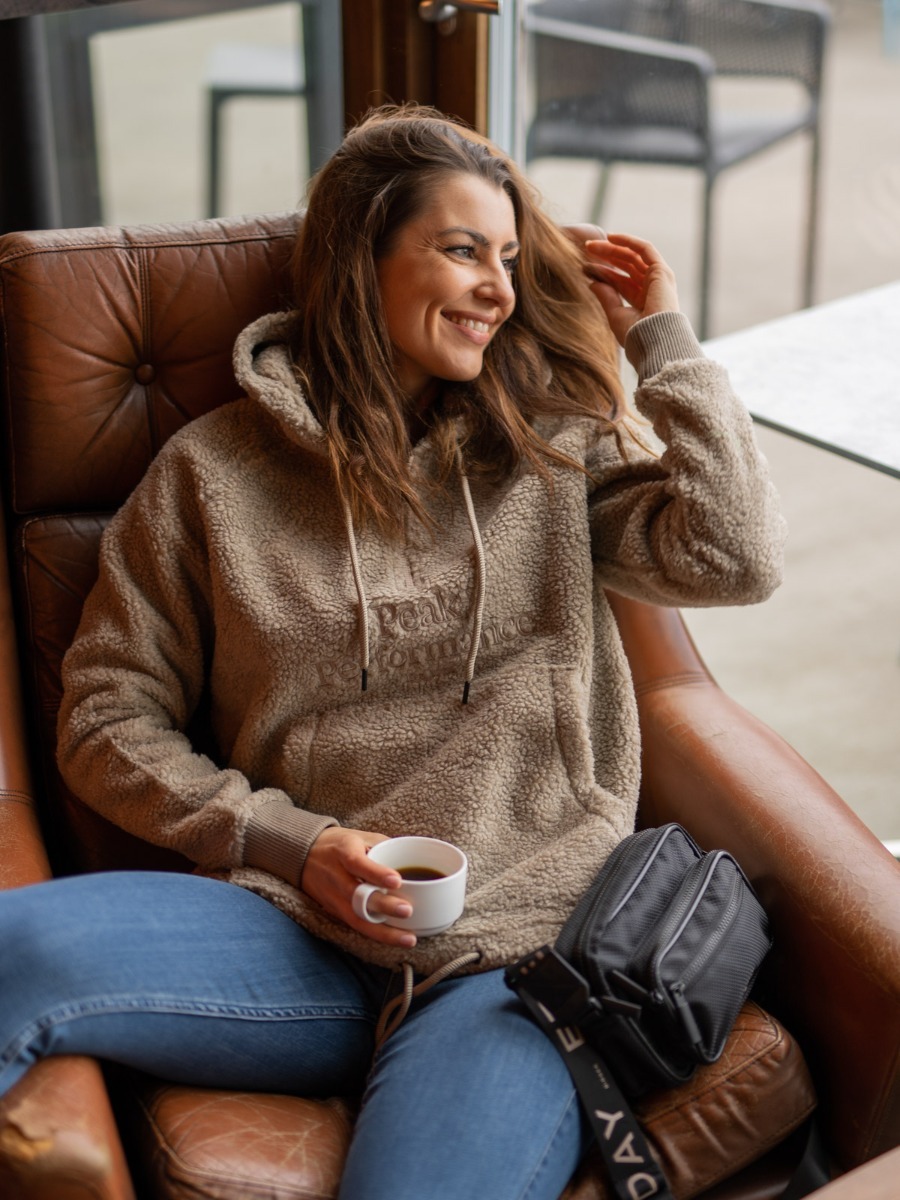 Peak Performance Original Pile Half Zip Hood Celsian Beige