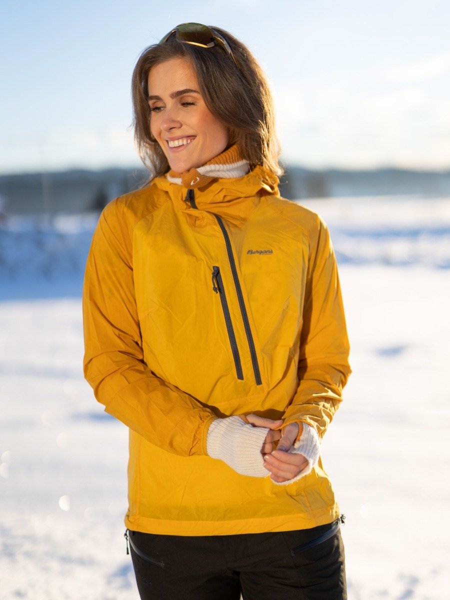 Bergans Cecilie Wind Anorak Golden Yellow/ Solid Dark Grey