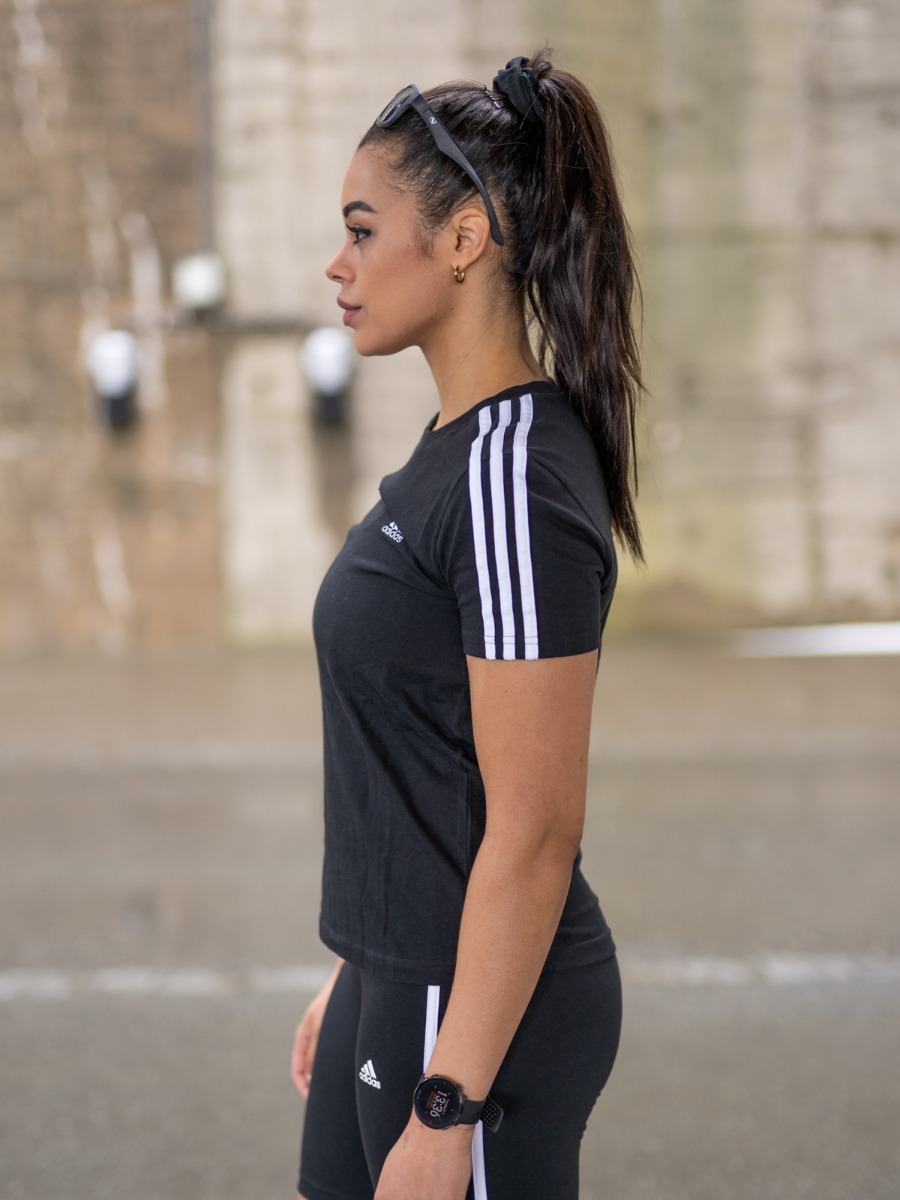 adidas 3-Stripes Cotton Tee Black/ White