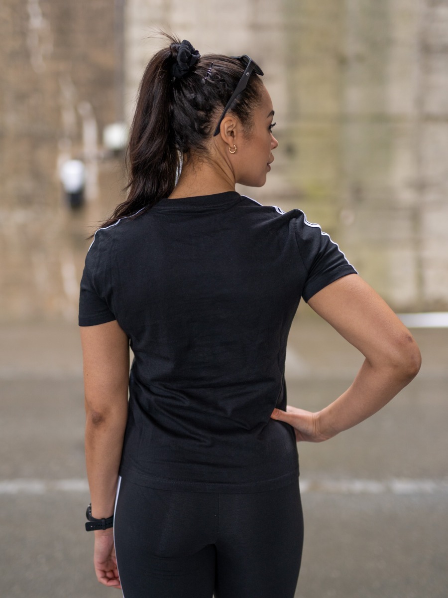 adidas 3-Stripes Cotton Tee Black/ White