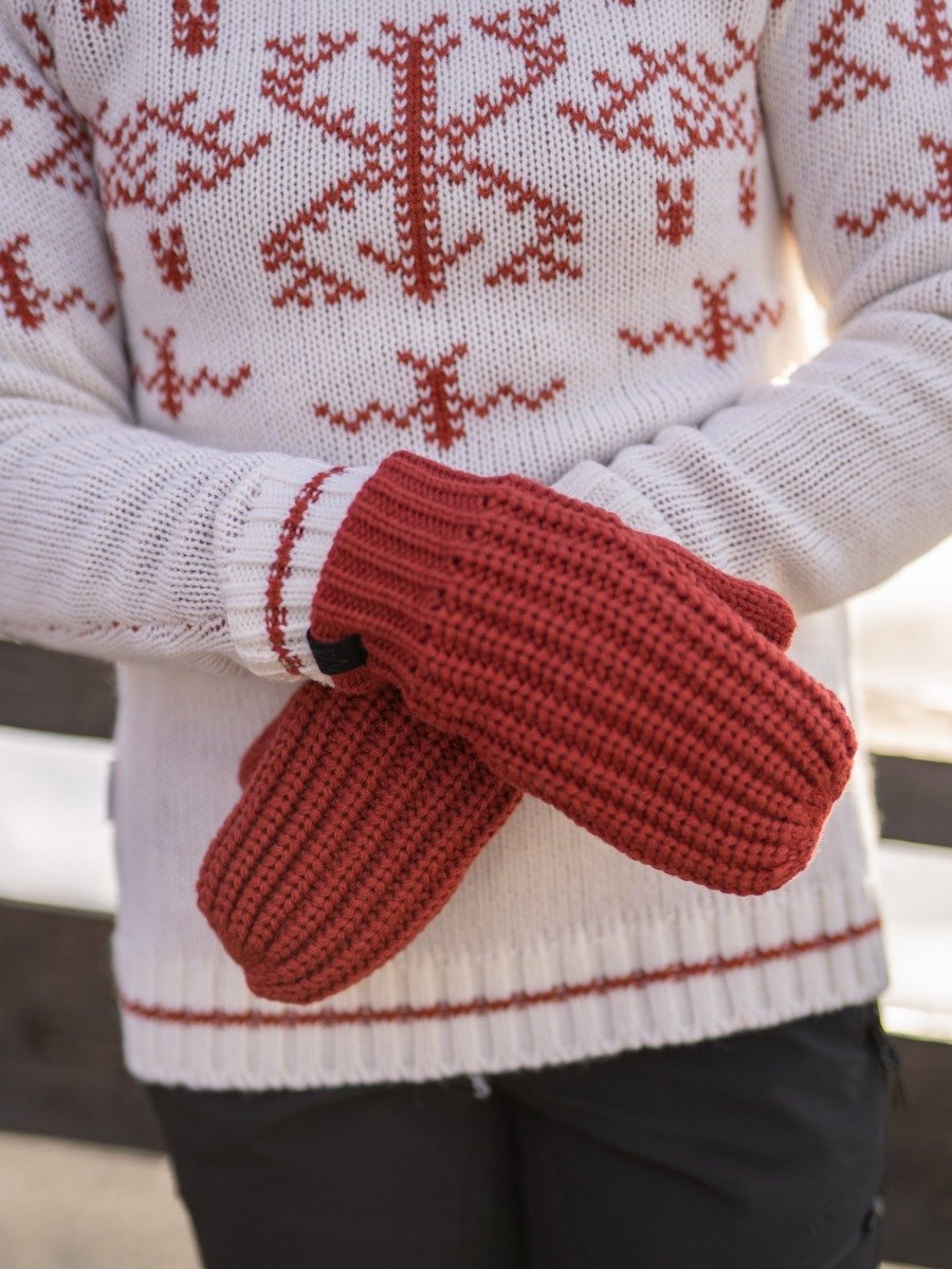 Twentyfour Mellow Rib Strikkevott Mørk Rust