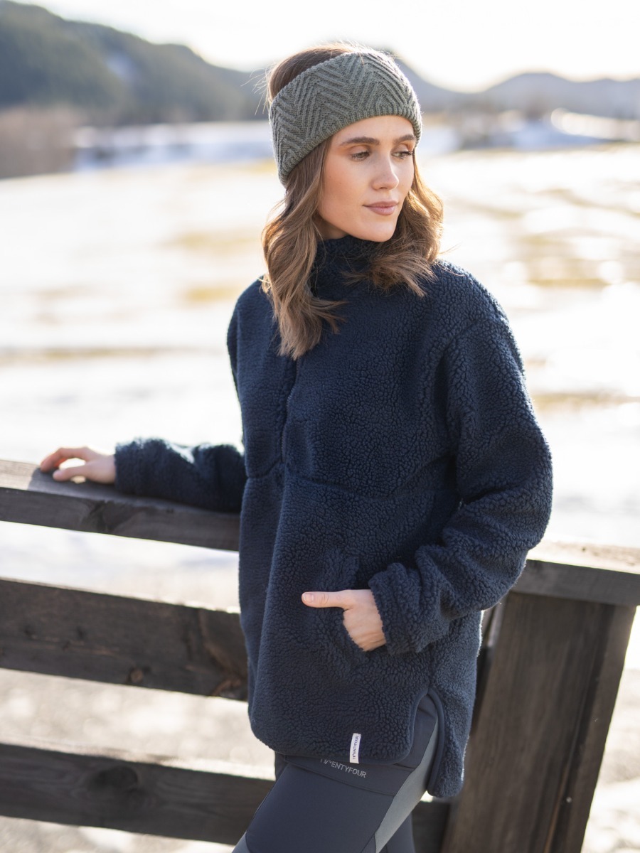 Twentyfour Mellow Pile Half Zip Blekkblå