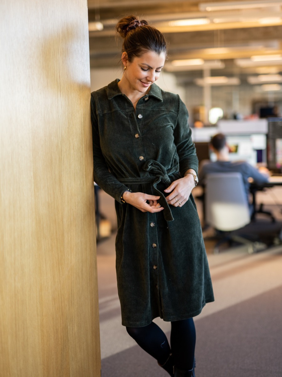 MSCH Copenhagen MSCH Copenhagen Ibine Florina Velour Shirt Dress Rosin