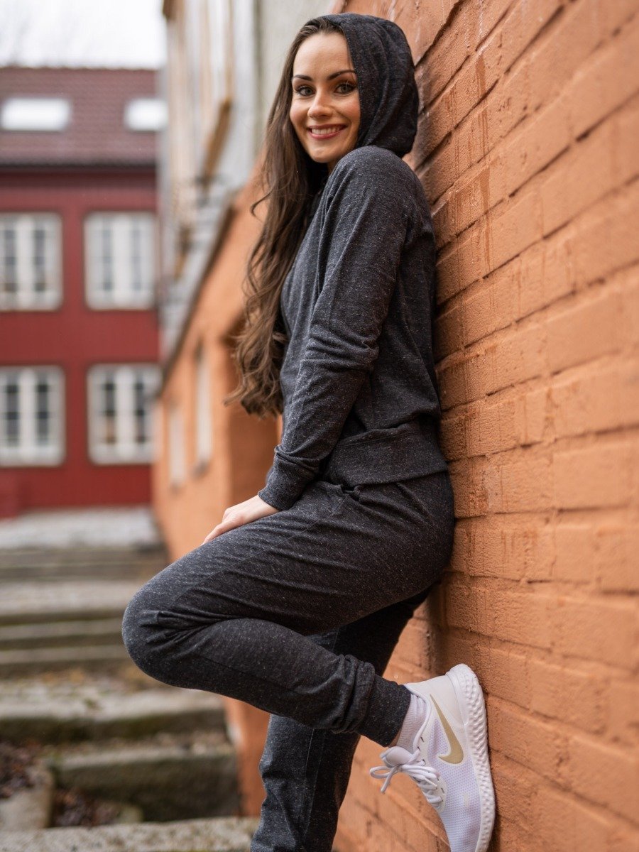 Athlecia Chestine Melange Sweat Hoody Dark Grey Melange