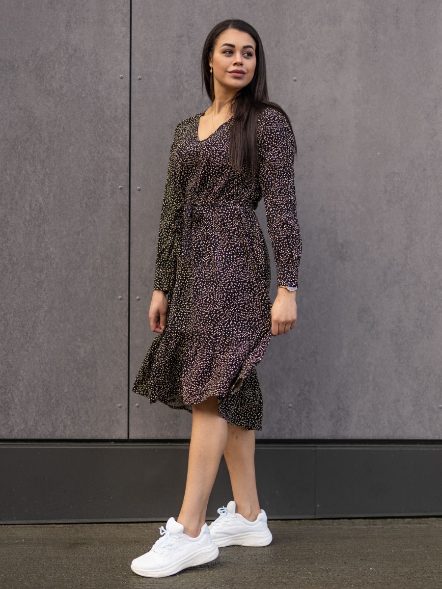 MSCH Copenhagen Talla Long Sleeve Dress Black Dot