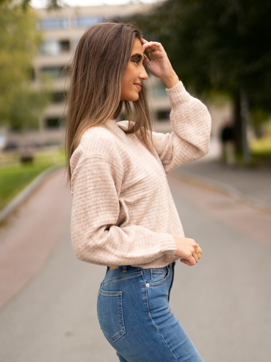 Ichi Amara Long Sleeve Rib Natural