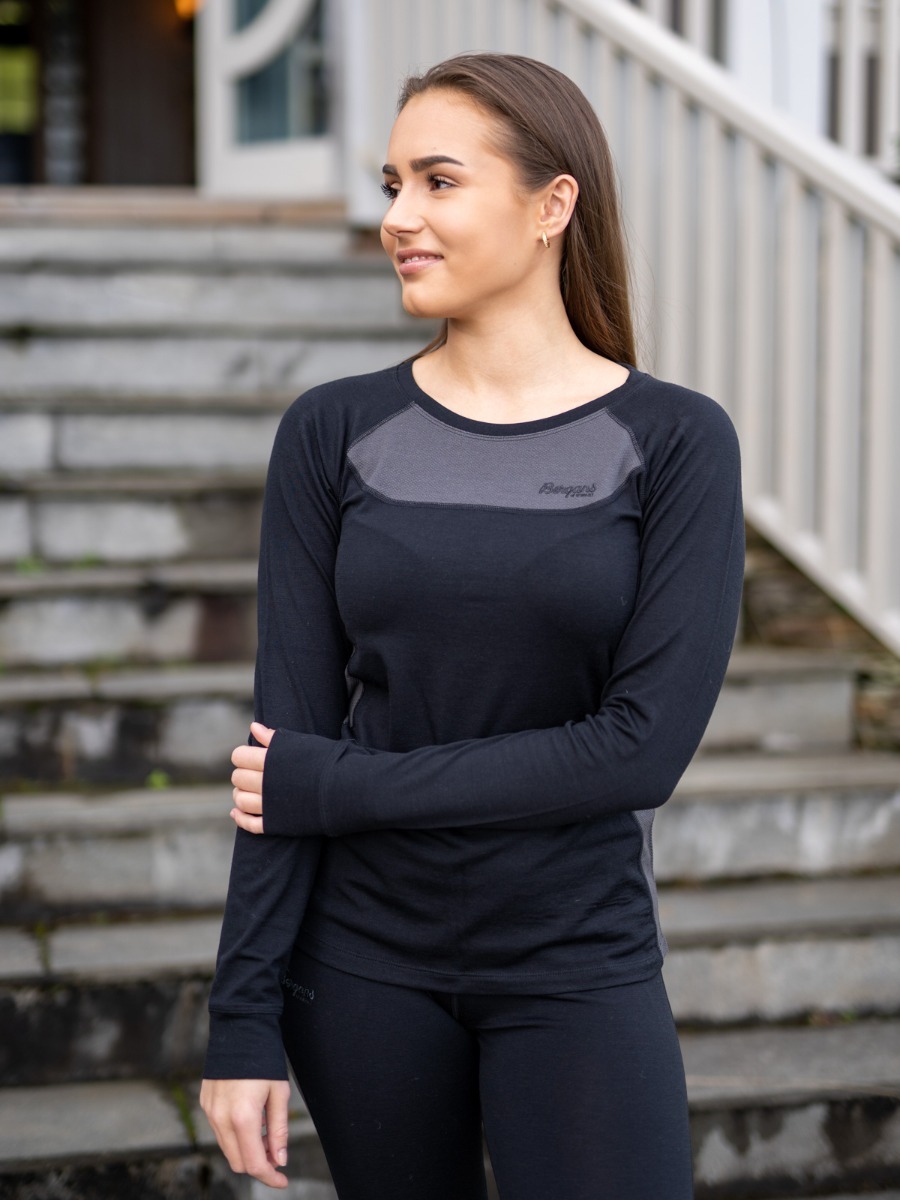 Bergans Cecilie Wool Long Sleeve Black / Solid Charcoal