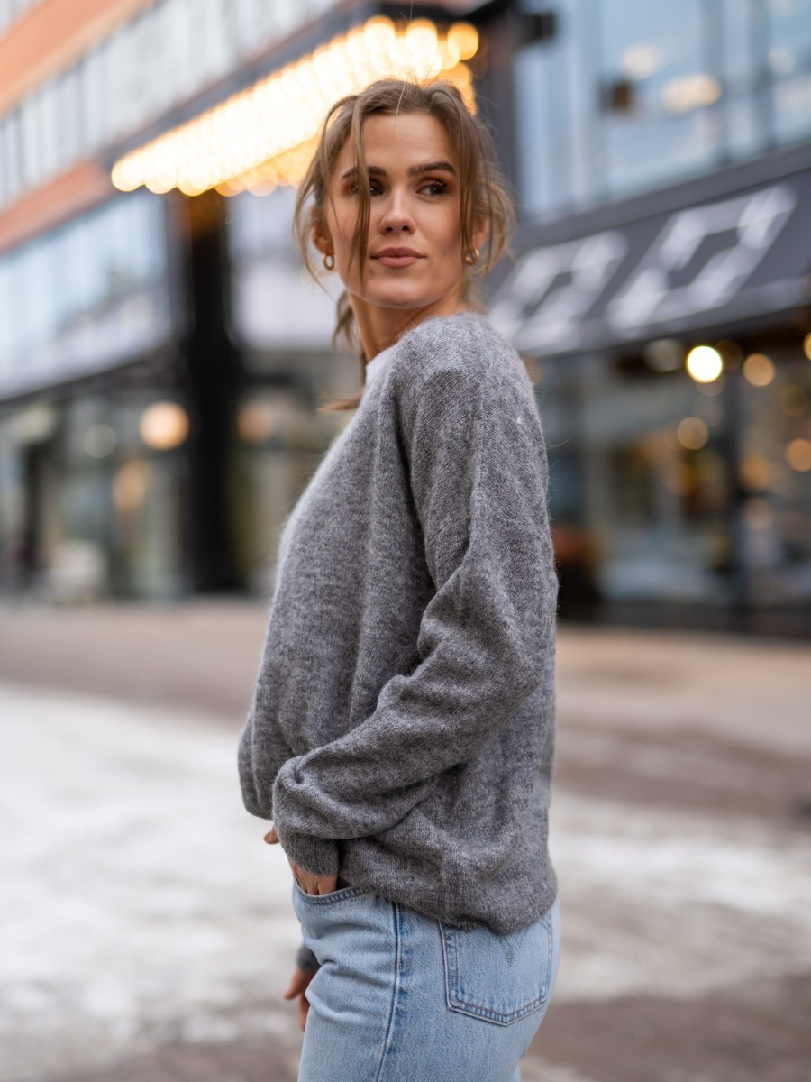 MSCH Copenhagen Femme Mohair O-Neck Pullover Grey Melange