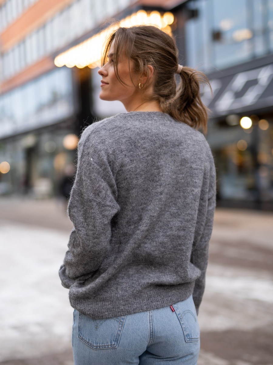 MSCH Copenhagen Femme Mohair O-Neck Pullover Grey Melange