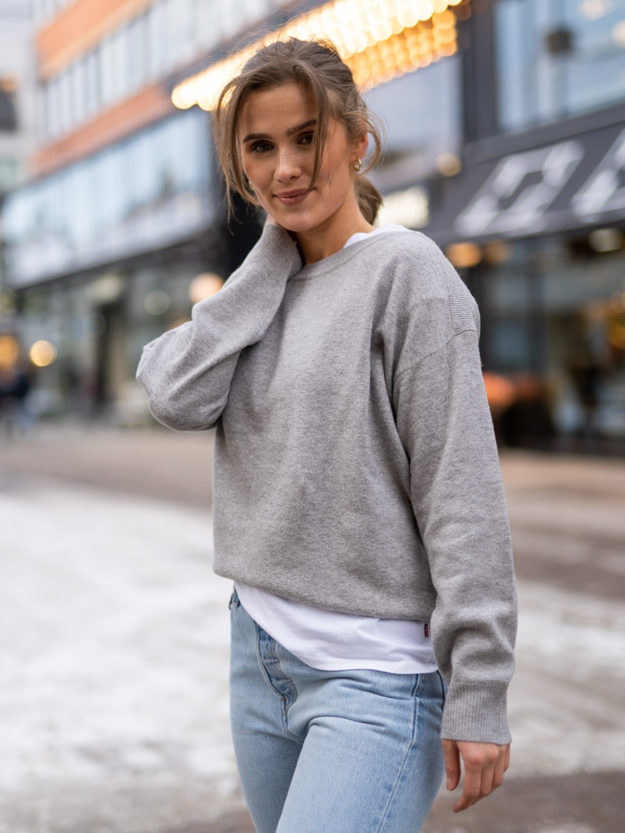 Ichi Alpa Long Sleeve 2 Grey Melange