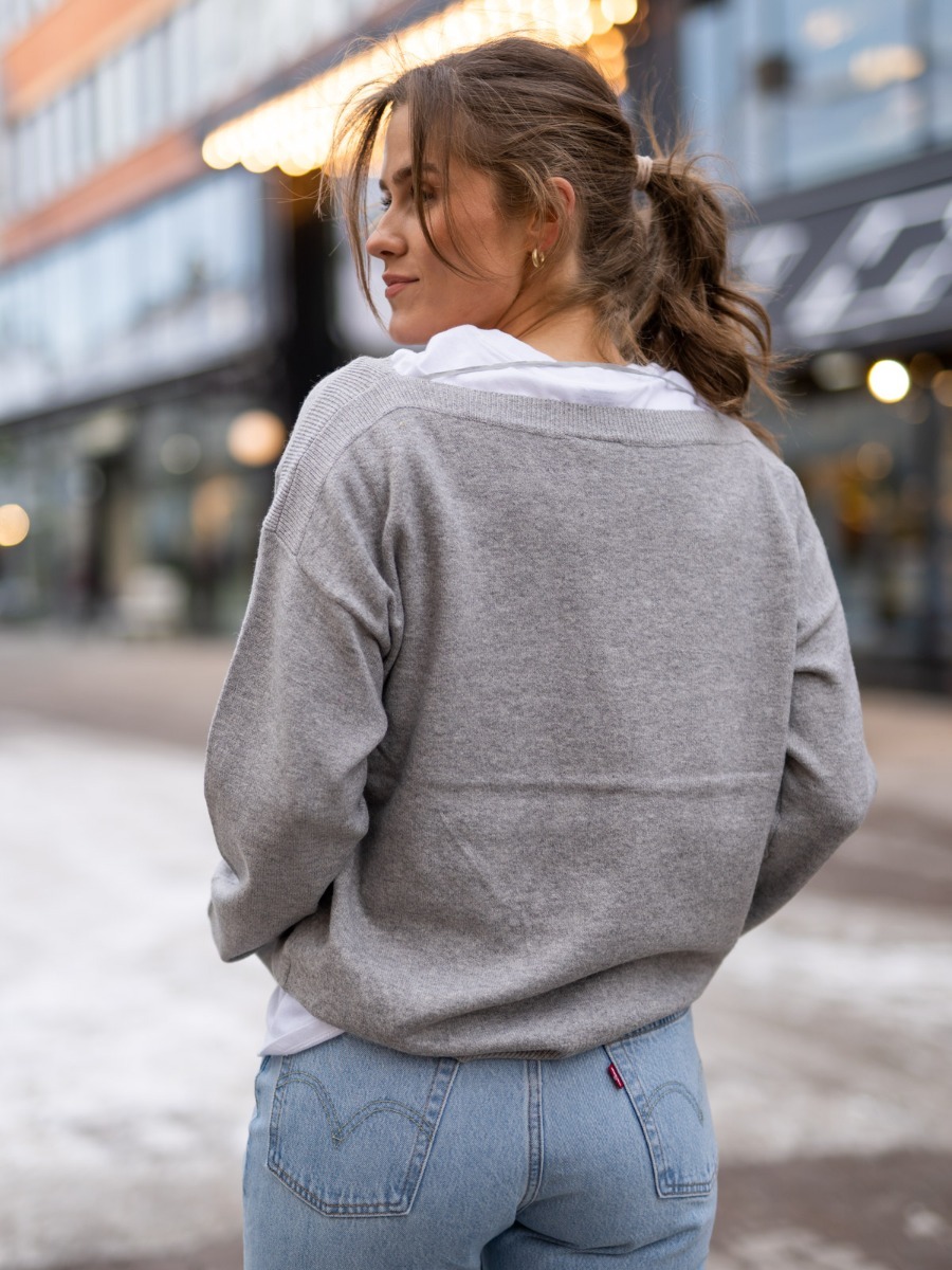 Ichi Alpa Long Sleeve 2 Grey Melange