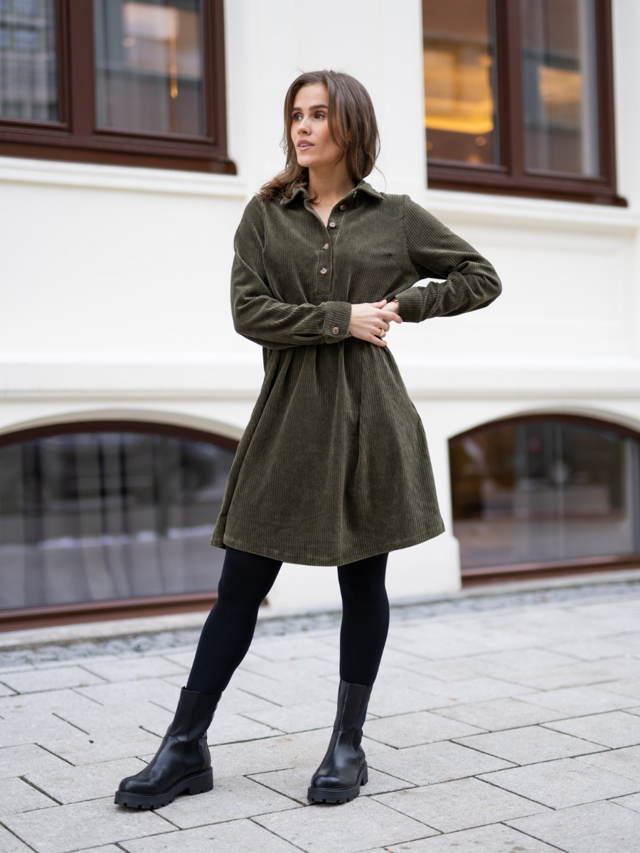 MSCH Copenhagen Ane Florina Long Sleeve Dress Grape Leaf