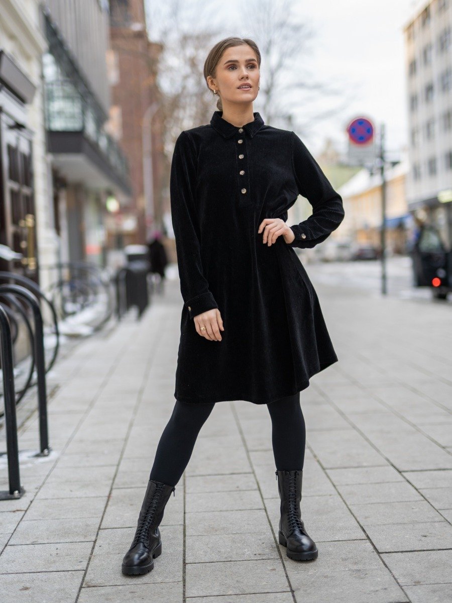 MSCH Copenhagen Ane Florina Long Sleeve Dress Black