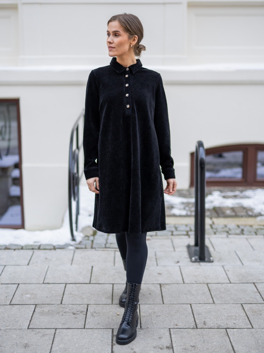 MSCH Copenhagen Ane Florina Long Sleeve Dress Black
