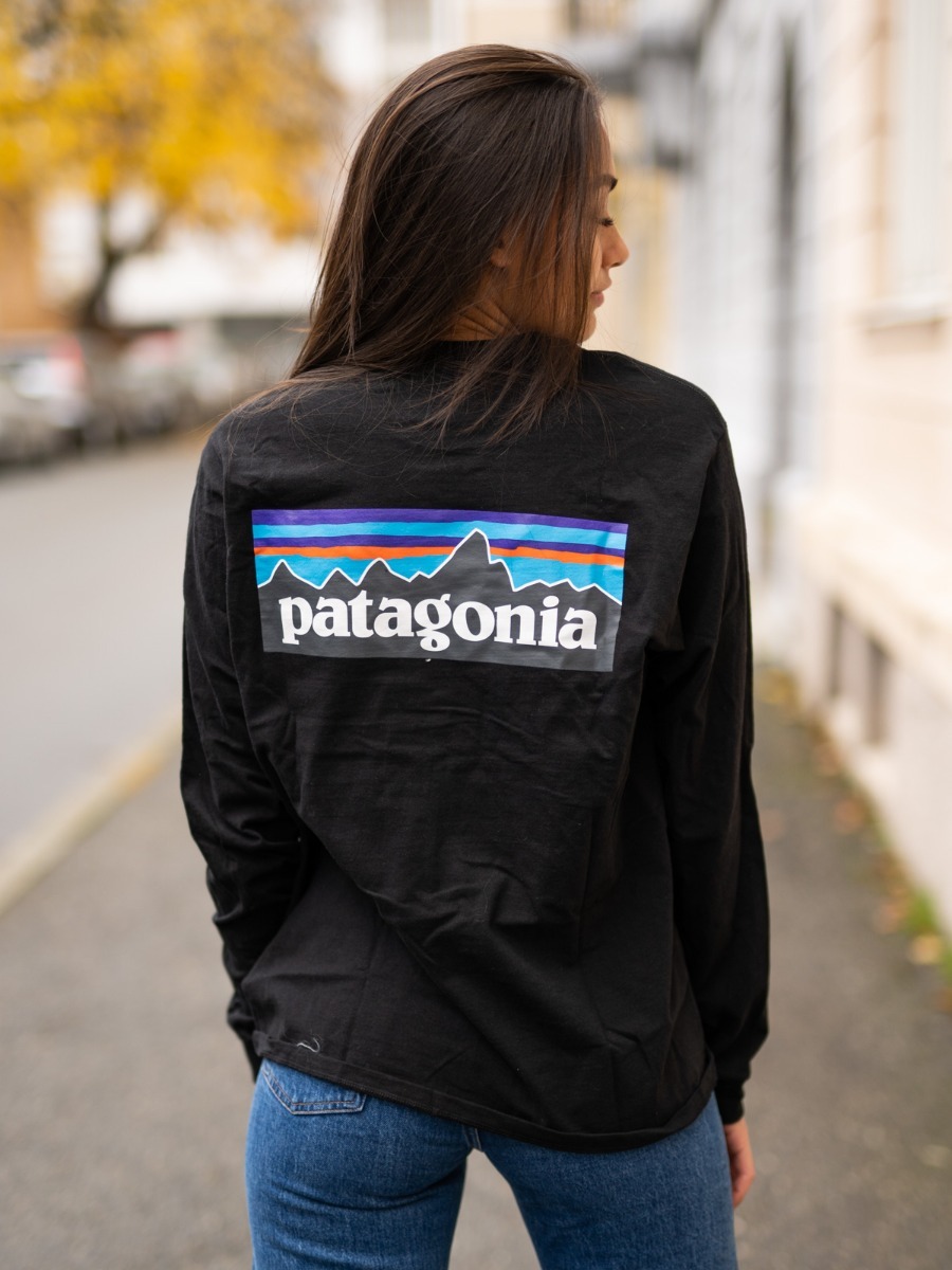 Patagonia Long Sleeve P-6 Logo Responsibili-T Black