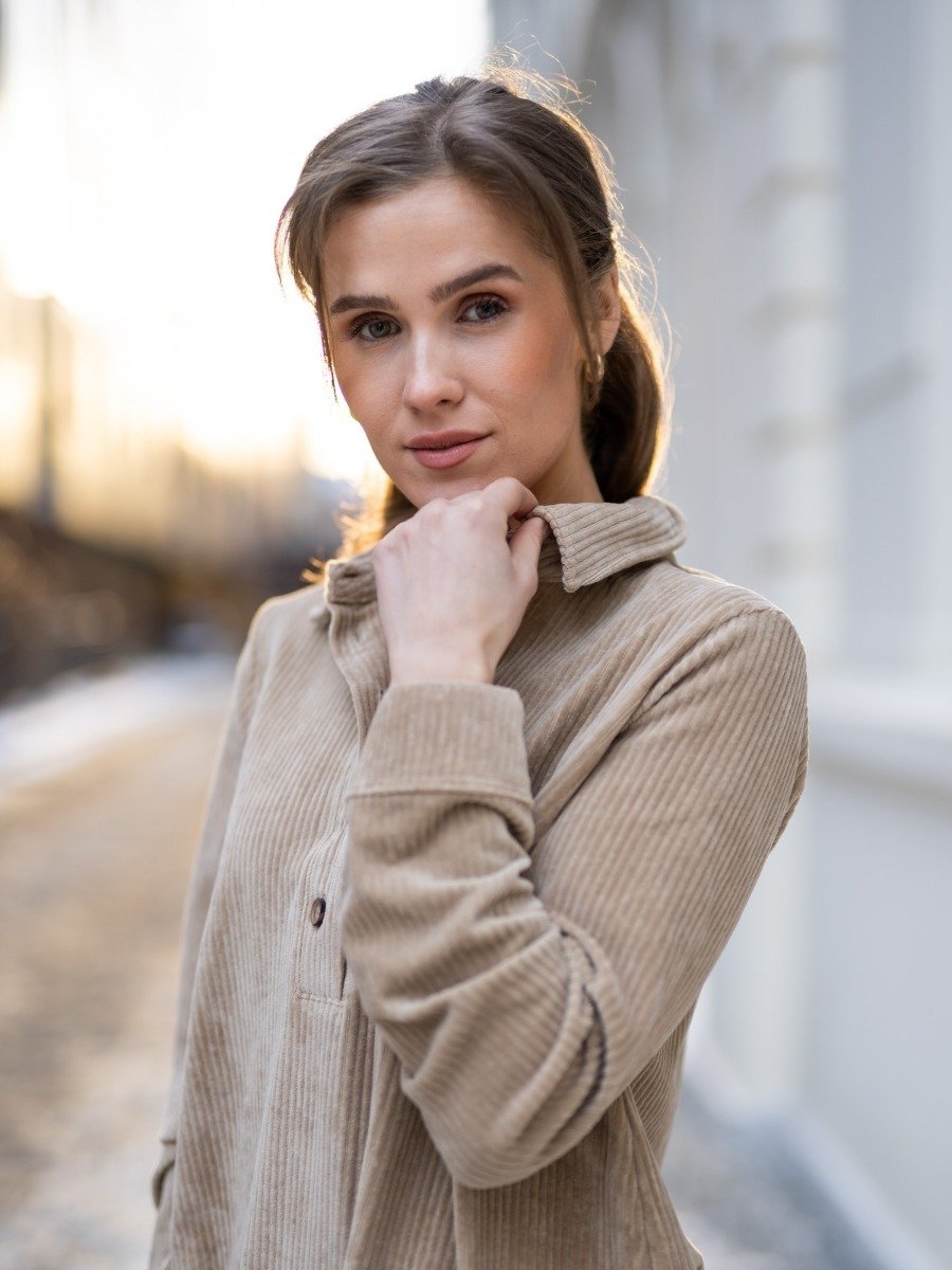 MSCH Copenhagen Ane Florina Long Sleeve Dress Cornstalk