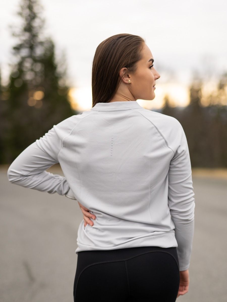Nike Swoosh Run Top Crew Grey Fog/ Black